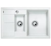 BLANCO METRA 6 S Compact, Lavabo de encimera, Rectangular, Blanco, 2 cubetas, Rectangular, 345 x 430 mm