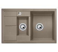 BLANCO METRA 6 S Compact, Lavabo encimera, Rectangular, Gris, 2 cubetas, Rectangular, 345 x 430 mm