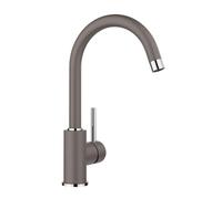 Blanco Grifo de fregadero Mida 526965 – cartucho cerámico, prevención de reflujo – gris/cromo