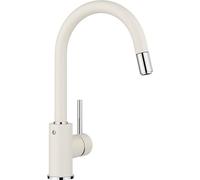 Blanco Grifo de fregadero Mida S – caño extraíble – blanco suave/cromo 526968