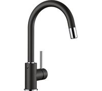 Blanco Grifo de cocina de pie Mida-S 360° caño extraíble Negro 526146
