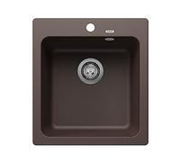 BLANCO NAYA 45 Fregadero de granito de SILGRANIT cafe | Tipo de montaje: instalación desde arriba | para armarios inferiores de 45 cm de ancho | Gran volumen de lavabo para un uso óptimo | Superficie