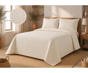BLANCO NUMERO UNO Colcha Bouti Bordada Clara Vidal Arese (Beige, 150 cm)