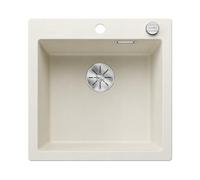 Blanco Pleon 5 - Fregadero de silgranite, 52x51 cm, con control de desagüe, InFino, blanco suave 527134