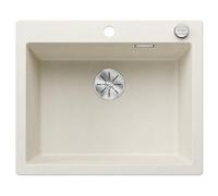 Blanco Pleon 6 - Fregadero de silgranite, 62x51 cm, con control de desagüe, InFino, blanco suave 527136