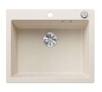 Blanco Pleon 6 - Fregadero de silgranite, 62x51 cm, con control de desagüe, InFino, blanco suave 527136