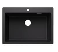 Blanco PLEON 8 - Fregadero SILGRANIT 1 Cubeta Sobre Encimera Mueble de 80 Cm Negro