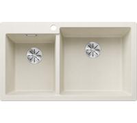 Blanco PLEON 9 - Fregadero 1 1/2 Cubeta Sobre Encimera Mueble de 90 Cm Blanco Suave
