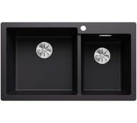 Blanco Pleon 9 - Fregadero de Silgranito, 86x50 cm, InFino, negro 527636