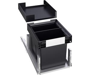 BLANCO Select II 40/2 Combi Sistema de basura | Sistema de extracción para fijación en el panel frontal | Cajón | Estante integrado | 2 cubos de 13 litros | 400 mm de profundidad de extracción
