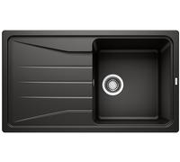 Blanco Fregadero de granito Sona 5 S 86x50 cm Negro