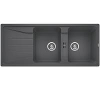 Blanco Sona 8 S fregadero de granito 116x50 cm gris/grafito/ónix 519699