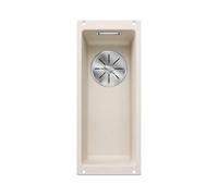 BLANCO SUBLINE 160-U Fregadero de granito de color blanco suave, tipo de montaje: bajo encimera, para armarios inferiores de 30 cm de ancho, forma de lavabo 2 en 1: dos cuencas, un recorte y solo
