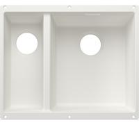 Blanco SUBLINE 340/160-U - Fregadero 2 Cubetas Bajo Encimera Mueble de 60 Cm Blanco