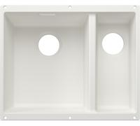 Blanco SUBLINE 340/160-U - Fregadero 2 Cubetas Bajo Encimera Mueble de 60 Cm Blanco
