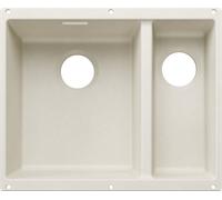Blanco SUBLINE 340/160-U - Fregadero 2 Cubetas Bajo Encimera Mueble de 60 Cm Blanco suave