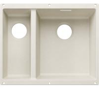 Blanco SUBLINE 340/160-U - Fregadero 2 Cubetas Bajo Encimera Mueble de 60 Cm Blanco suave