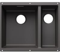 Blanco SUBLINE 340/160-U - Fregadero 2 Cubetas Bajo Encimera Mueble de 60 Cm Gris roca