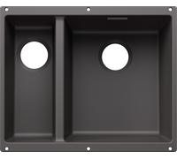 Blanco SUBLINE 340/160-U - Fregadero 2 Cubetas Bajo Encimera Mueble de 60 Cm Gris roca