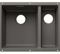 Blanco SUBLINE 340/160-U - Fregadero 2 Cubetas Bajo Encimera Mueble de 60 Cm Gris volcán