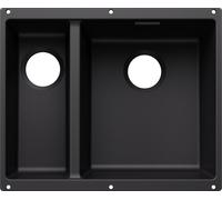 Blanco SUBLINE 340/160-U - Fregadero 2 Cubetas Bajo Encimera Mueble de 60 Cm Negro