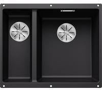 Blanco Fregadero de granito Subline 340/160-U 52.5x40 cm negro 525986