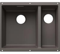 BLANCO SUBLINE 340/160-U para componentes de color. Fregadero empotrado SILGRANIT, color gris volcánico, a partir de 60 cm, sin sistema de desagüe automático. Incluye 5 años de garantía