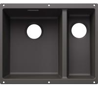 BLANCO SUBLINE 340/160-U para componentes de color. Fregadero empotrado SILGRANIT en color gris piedra, a partir de 60 cm, sin sistema de control de desagüe - incluye 5 años de garantía