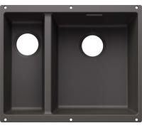 BLANCO SUBLINE 340/160-U para componentes de color. Fregadero empotrado SILGRANIT en color gris piedra, a partir de 60 cm, sin sistema de control de desagüe - incluye 5 años de garantía