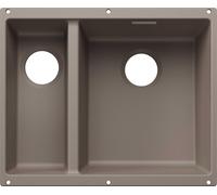 BLANCO SUBLINE 340/160-U para componentes de color. Fregadero empotrado SILGRANIT en color tartufo, a partir de 60 cm, sin sistema de desagüe automático. Incluye 5 años de garantía
