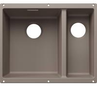 BLANCO SUBLINE 340/160-U para componentes de color. Fregadero empotrado SILGRANIT en color tartufo, a partir de 60 cm, sin sistema de desagüe automático. Incluye 5 años de garantía
