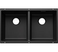 Blanco SUBLINE 350/350-U - Fregadero 2 Cubetas Bajo Encimera Mueble de 80 Cm Antracita