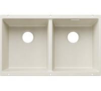Blanco SUBLINE 350/350-U - Fregadero 2 Cubetas Bajo Encimera Mueble de 80 Cm Blanco suave