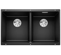 Blanco Subline 350/350-U fregadero de granito 70.5x40 cm negro 525987