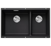 Blanco Subline 430/270-U fregadero de granito 72.5x40 cm negro 525991