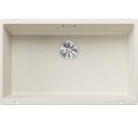 Blanco SUBLINE 700-U - Fregadero 1 Cubeta Bajo Encimera Mueble 80Cm Blanco Suave