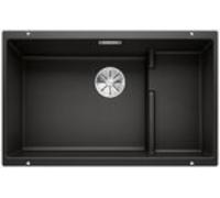 Blanco Subline 700 - Fregadero de silgranite, 73x46 cm, seno del fregadero a la izquierda, negro 526004