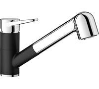 Blanco Grifo de cocina Wega-S II – Ducha extraíble, alta presión – Cromo/negro 526428