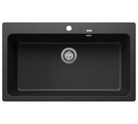 BLANCO x x kitechen, 1 V, negro | [86 x 51 x 23,2 cm] | para armarios inferiores de 90 cm de ancho | Gran volumen de lavabo | Superficie fácil de limpiar