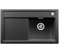BLANCO ZENAR 45 S 519251 Fregadero de cocina de granito Silgranit PuraDur incluye tabla de cortar cristal, fregadero derecho, 1 pieza, color negro antracita