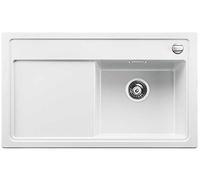 Blanco ZENAR 45 S 519255 Fregadero de cocina de granito Silgranit PuraDur incluye tabla de cortar de cristal, fregadero derecho, 1 pieza, color blanco