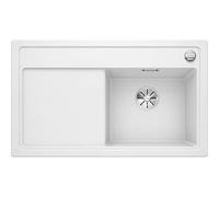 Blanco Fregadero Silgranit Zenar 45 S – 86 x 51 cm, control de desagüe InFino, blanco