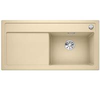 BLANCO Zenar XL 6 S - Fregadero de cocina Silgranit PuraDur; lavabo derecho, champán/con sistema de drenaje InFino, incluye tabla de cortar de cristal y mando a distancia, 523950