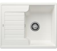 Blanco ZIA 40 S - Fregadero 1 Cubet Escurridor Reversible Sobre Encimera Blanco