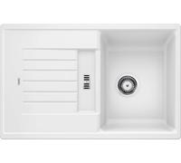 Blanco Zia 45 - Fregadero de Silgranite, 78x50 cm, con control de desagüe, blanco 514718