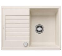 Blanco Fregadero de Silgranite Zia 45, 68x50 cm con control de desagüe, blanco fino