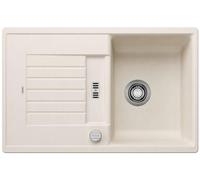 Blanco Zia 45 - Fregadero de silgranite, 78x50 cm, con control de desagüe, blanco suave 527199