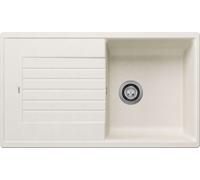 Blanco Zia 5 - Fregadero de Silgranite, 86x50 cm, con control de desagüe, blanco suave 527203