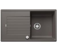 Blanco Zia 5 - Fregadero de Silgranite, 86x50 cm, con control de desagüe, volcán gris 527386