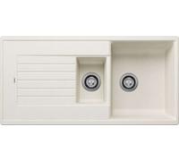 BLANCO ZIA 6 S Fregadero de granito de color blanco suave de SILGRANIT, tipo de montaje: instalación desde arriba, reversible, para armarios inferiores de 60 cm de ancho, lavabo grande, superficie